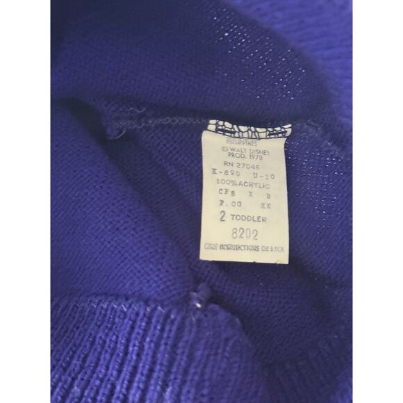 Vintage 1987 Walt Disney Toddlers Pleated Pants Sz 2T Blue Elastic Waist Capris - Picture 4 of 5